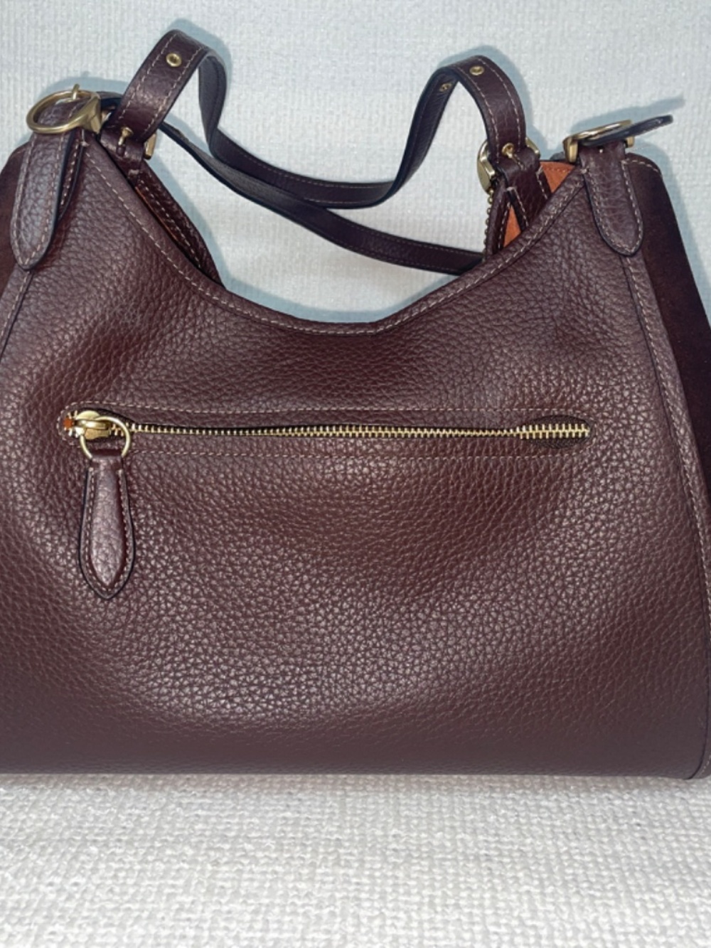 Coach “Lori” C5265, Maple Pebble Leather/Suede Shoulder Bag EUC - Picture 16 of 17